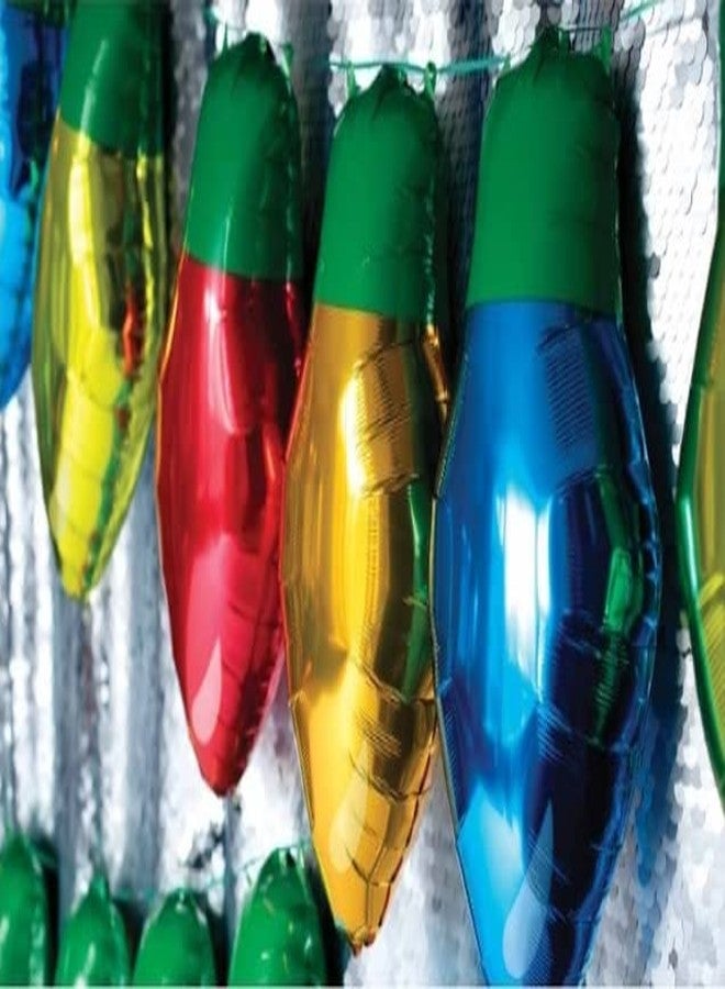 Atpata Funky Festive Lights Blub shape Foil Balloons (Pack of 8pcs.) for Festive Lighting Theme Party Decorations - Image 3
